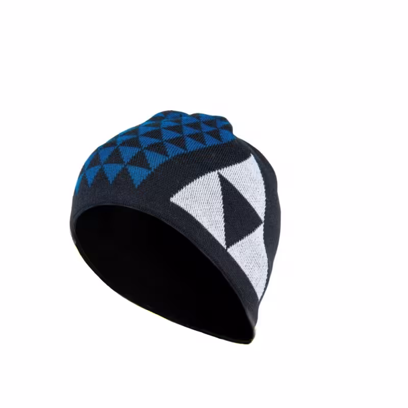 Шапка Fischer Bormio black-petrol G31919, черный/синий/белый, шерсть/акрил, размер универсальный