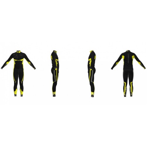 Костюм лыжный мужской Fischer Nordic, черный/желтый, размер S
