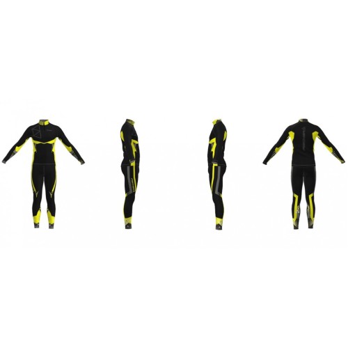 Костюм лыжный мужской Fischer Nordic, черный/желтый, размер XL