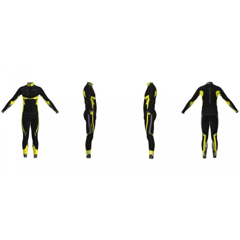 Костюм лыжный мужской Fischer Nordic, черный/желтый, размер XXL