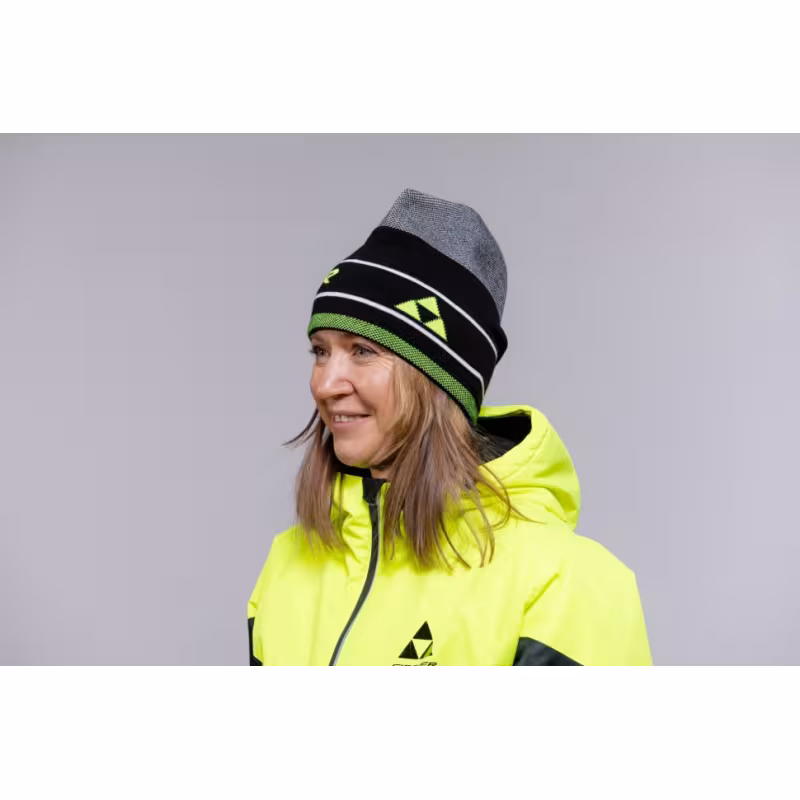 Шапка Fischer Ripple GR8205-100, акрил/шерсть, черный/серый, размер универсальный