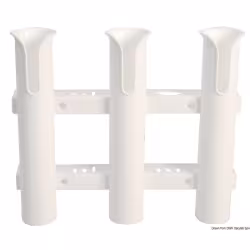 Держатель спиннинга тройной C12731-S, белый пластик 