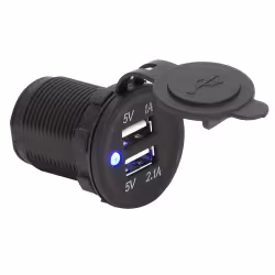 Гнездо зарядное USB двойное SF50782-1, 12/24В, 5В/2.1 и 1A