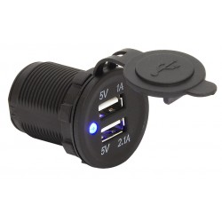 Гнездо зарядное USB двойное SF50782-1, 12/24В, 5В/2.1 и 1A