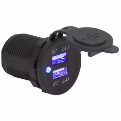 Гнездо зарядное USB 10264224, двойное, подсветка