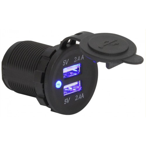 Гнездо зарядное USB 10264224, двойное, подсветка