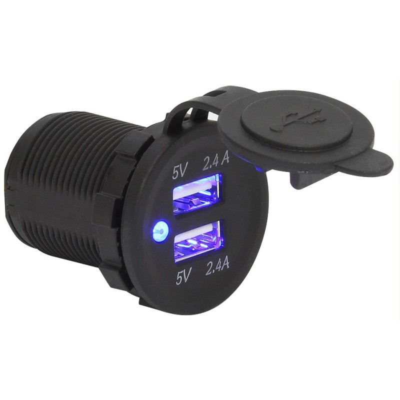 Гнездо зарядное USB 10264224, двойное, подсветка