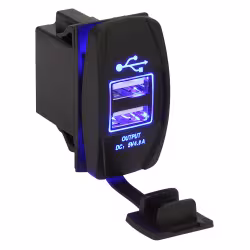 Гнездо зарядное SF50886-2 USB под гнездо клавишного выключателя, двойное, 12/24В, 5В/2.4 и 2.4A