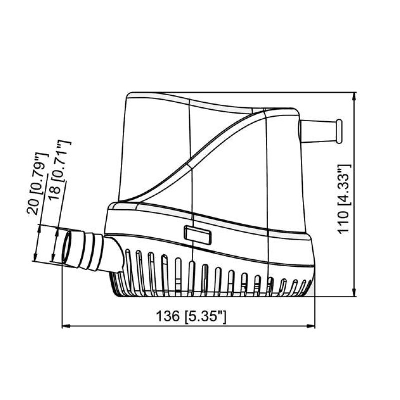 Трюмная помпа автоматическая TMC 500 GPH 503-0605011, 12В