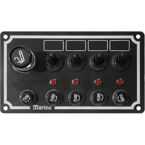 Панель выключателей, 4 тумблера с колпачками, прикуриватель