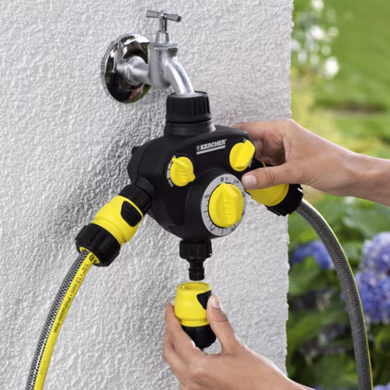 Таймер для полива WT 2 + распределитель трехканальный G1, G3/4 Karcher