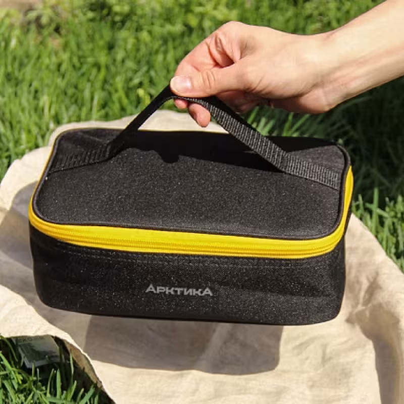 Ланч-сумка с контейнером и приборами Арктика, 2 л, черная