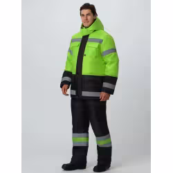 Костюм зимний Факел Дорожник, ткань Оксфорд, зеленый/черный, размер 48-50, 182-188 см