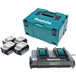 Комплект Makita MakPac 18В, 4х4Ач, Li-Ion, 4 АКБ BL1840B + ЗУ DC18RD