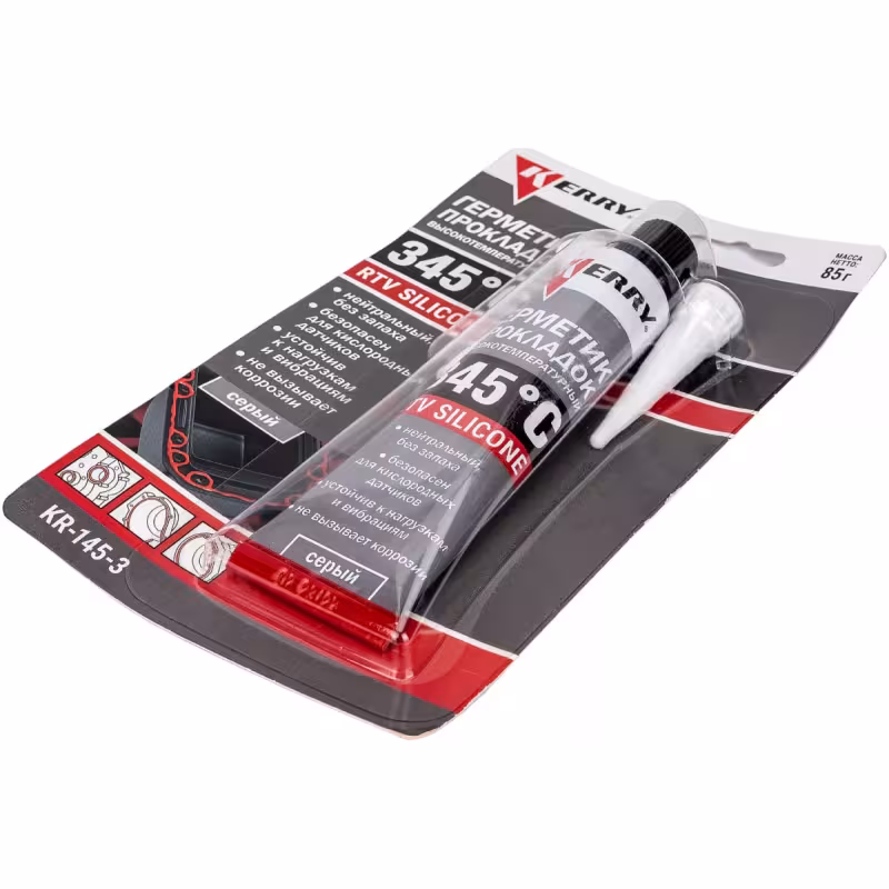 Герметик прокладок силиконовый Kerry KR-145-3, 0,07 л, серый