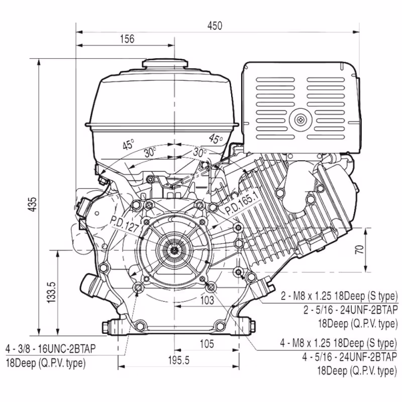 Двигатель бензиновый Honda GX 390UT2 VXB7 OH
