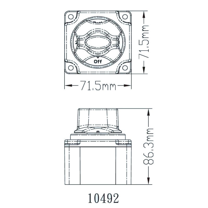Выключатель массы "OFF-1-BOTH-2" (2 АКБ), 250А