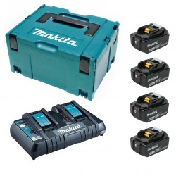 Комплект Makita MakPac 18В, 4х6Ач, Li ion 4 АКБ BL1860B + ЗУ DC18RD