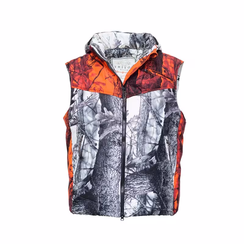 Жилет сигнальный мужской Triton Gear Партизан ткань Алова, белый камуфляж/оранжевый, размер 52-54 (L)