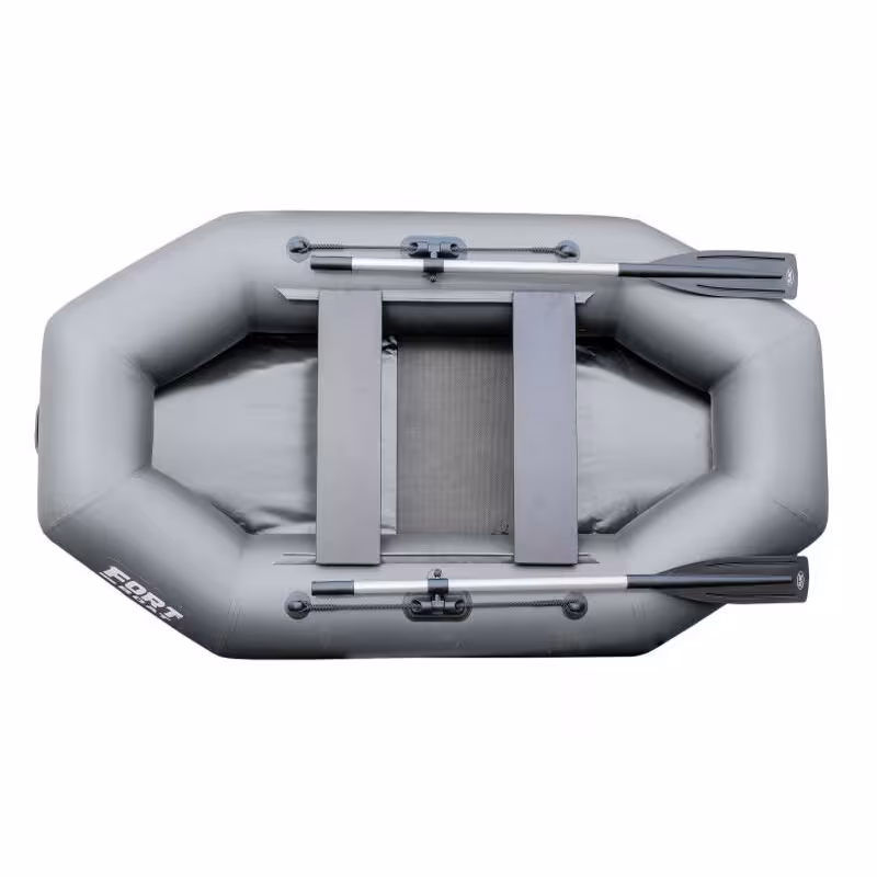 Надувная лодка ПВХ Flinc FORT boat 260, пайол фанерный, серый