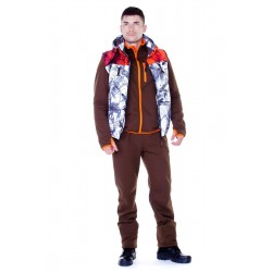 Жилет мужской сигнальный Triton Gear Турист, ткань Алова, белый камуфляж/оранжевый, размер 44-46