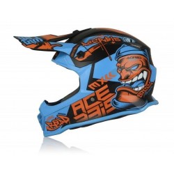 Мотошлем детский Acerbis Impact Steel Junior Blue/Red, голубой/красный, размер М