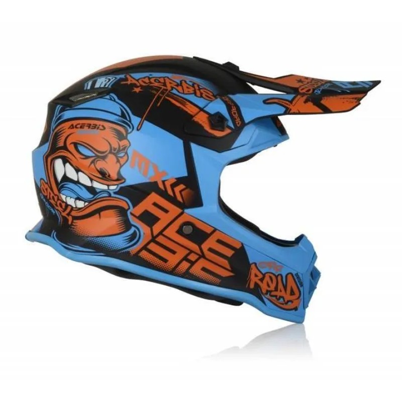 Мотошлем детский Acerbis Impact Steel Junior Blue/Red, голубой/красный, размер М