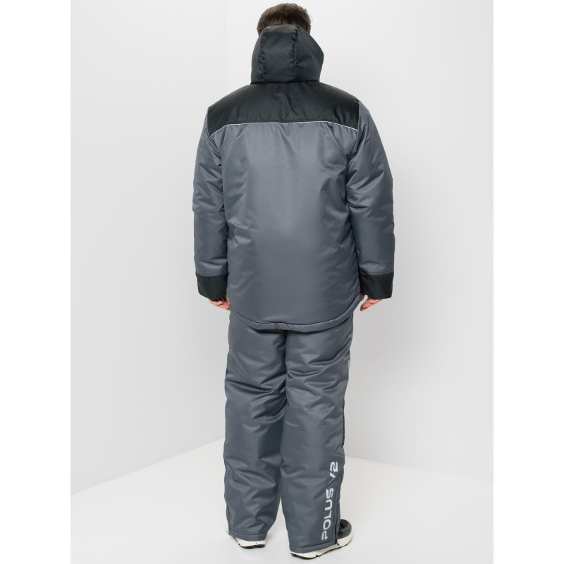 Костюм мужской Huntsman Полюс V-2, ткань Cell, серый/черный, размер 60-62, 170-176 см