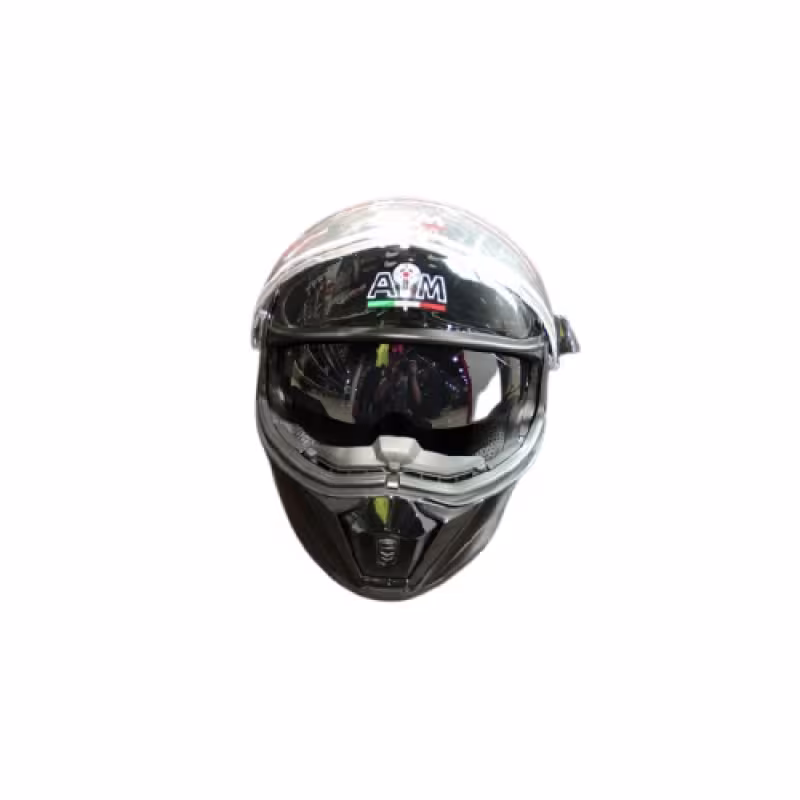 Мотошлем зимний AiM JK906, черный глянцевый,  размер XXL
