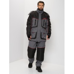 Костюм мужской Huntsman (Восток) Siberia Lux, ткань Breathable, серый/черный, размер 44-46, 170-176 см