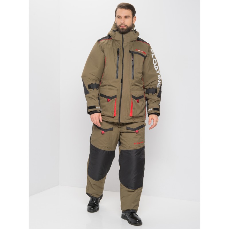 Костюм-поплавок мужской Huntsman (Восток) Siberia Floating -45, ткань Breathable, хаки/черный, размер 44-46, 170-176 см