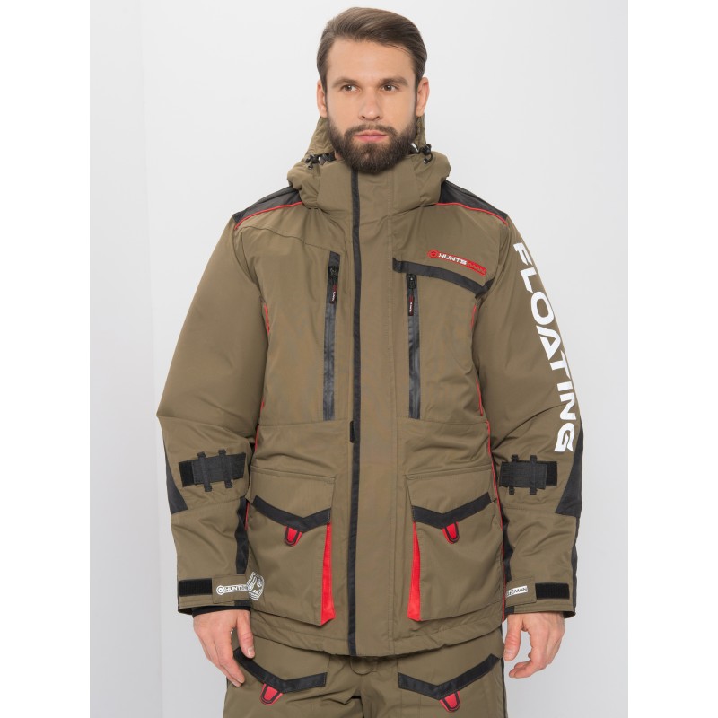 Костюм-поплавок мужской Huntsman (Восток) Siberia Floating -45, ткань Breathable, хаки/черный, размер 60-62, 182-188 см