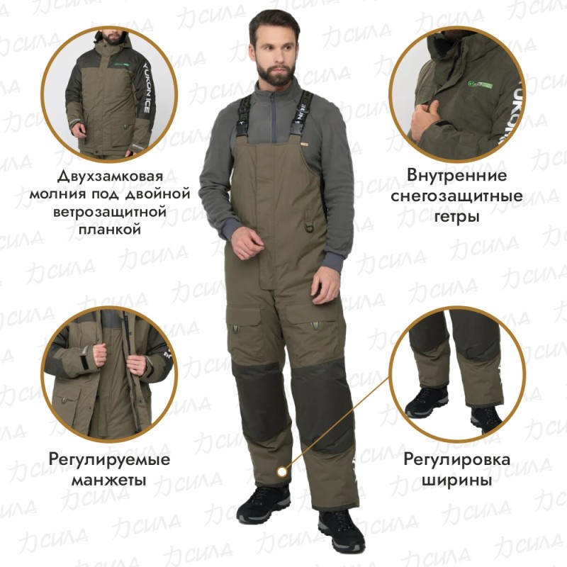 Костюм мужской Huntsman (Восток) Yukon Ice, ткань Breathable, хаки, размер 52-54, 182-188 см