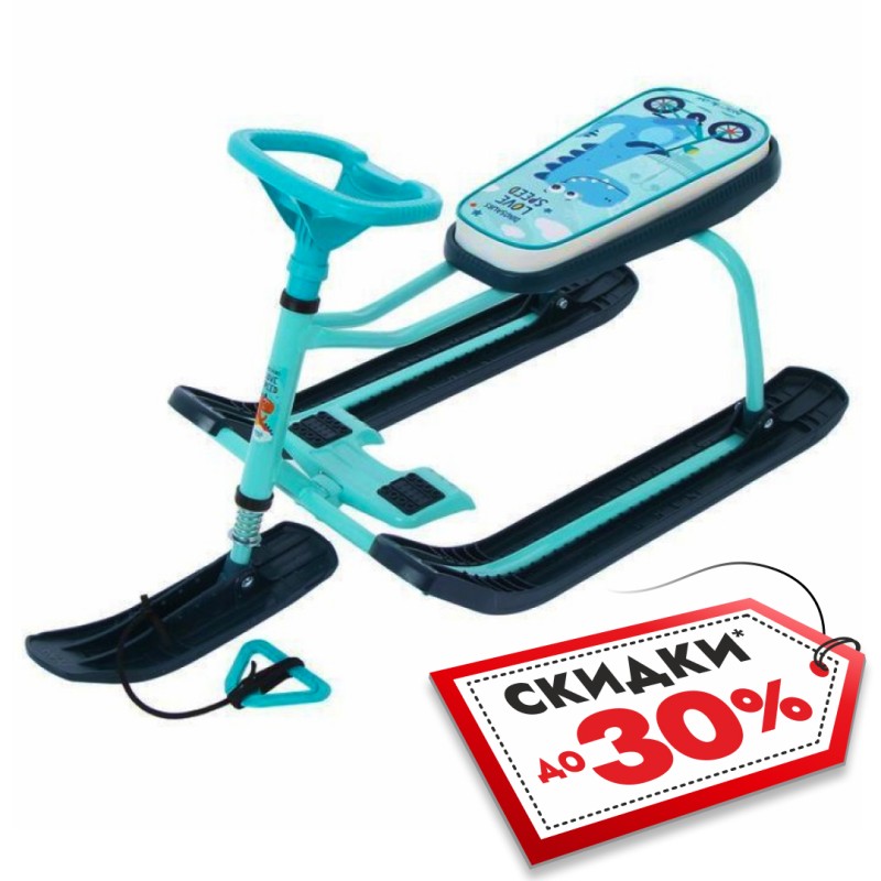 Снегокат Nika Kids Тимка Спорт 1+ Динозавр ТС1+/Д, бирюзовый