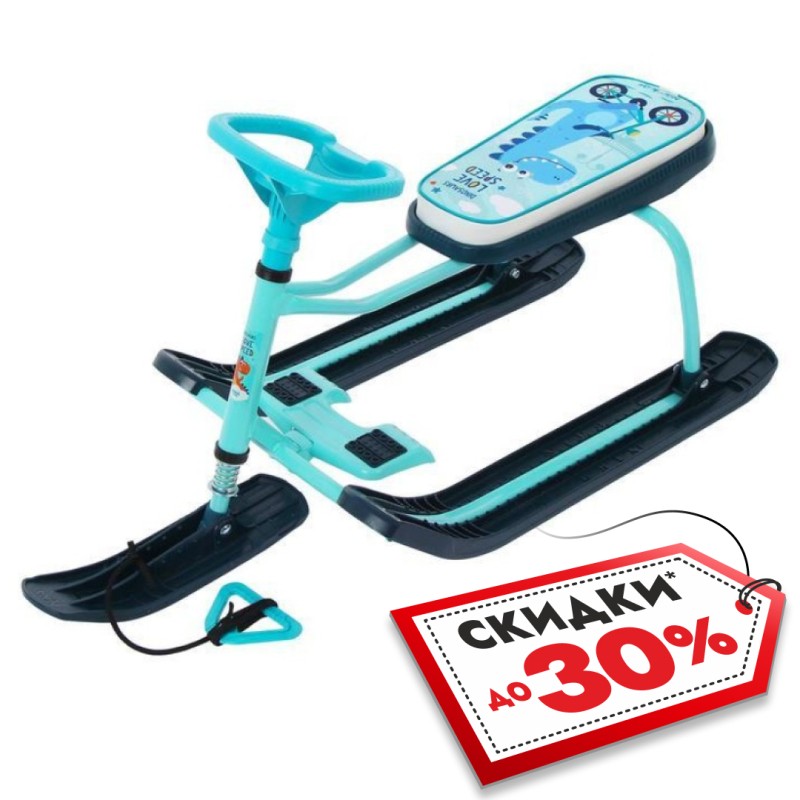Снегокат Nika Kids Тимка Спорт 2+ Динозавр ТС2+/Д, бирюзовый