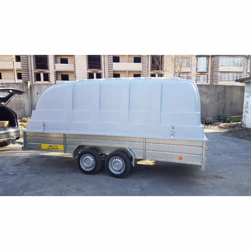 Прицеп бортовой двухосный Вектор ЛАВ 81013Е, с крышкой Jaxal, высокий борт