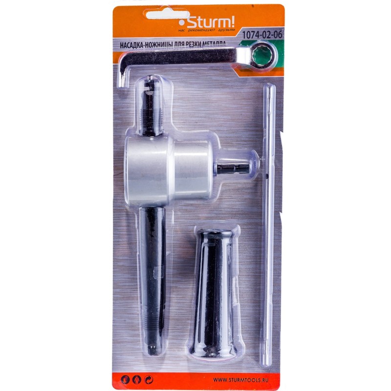 Насадка-ножницы на дрель удлиненная Sturm 1074-02-06 для резки листового металла