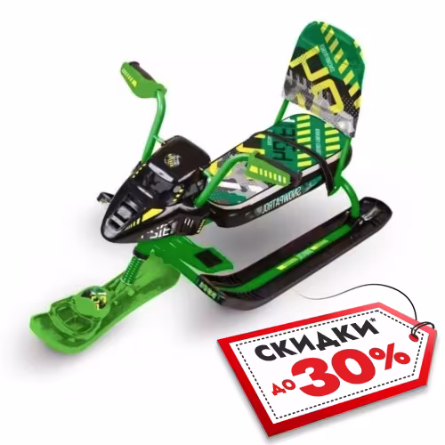 Снегокат со спинкой Nika Kids Snowpatrol, зеленый