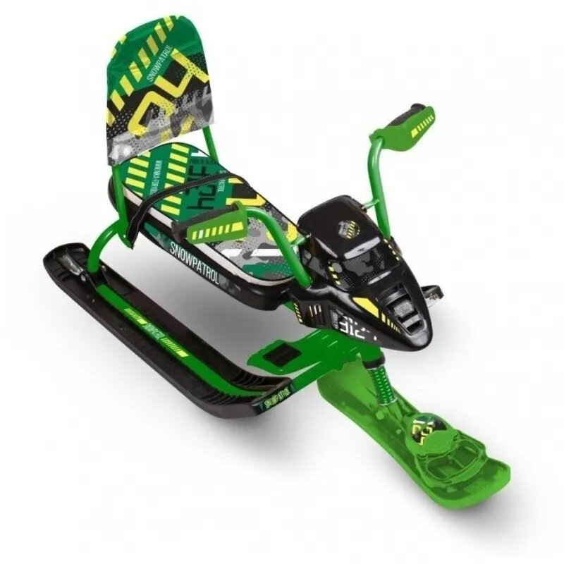 Снегокат со спинкой Nika Kids Snowpatrol, зеленый