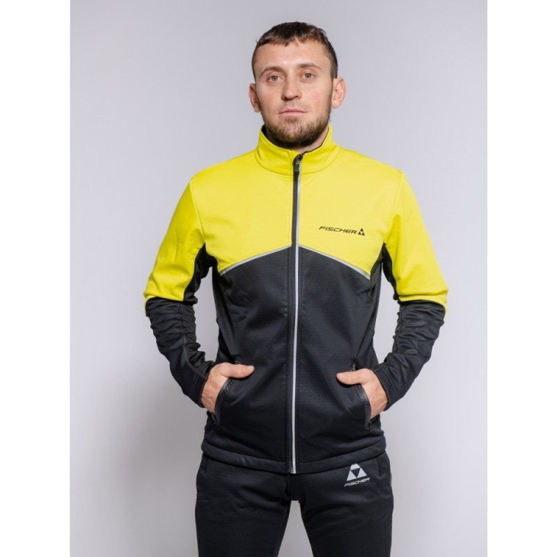 Куртка мужская Fischer Softshell Warm GR8115-101, черный/желтый, размер 48