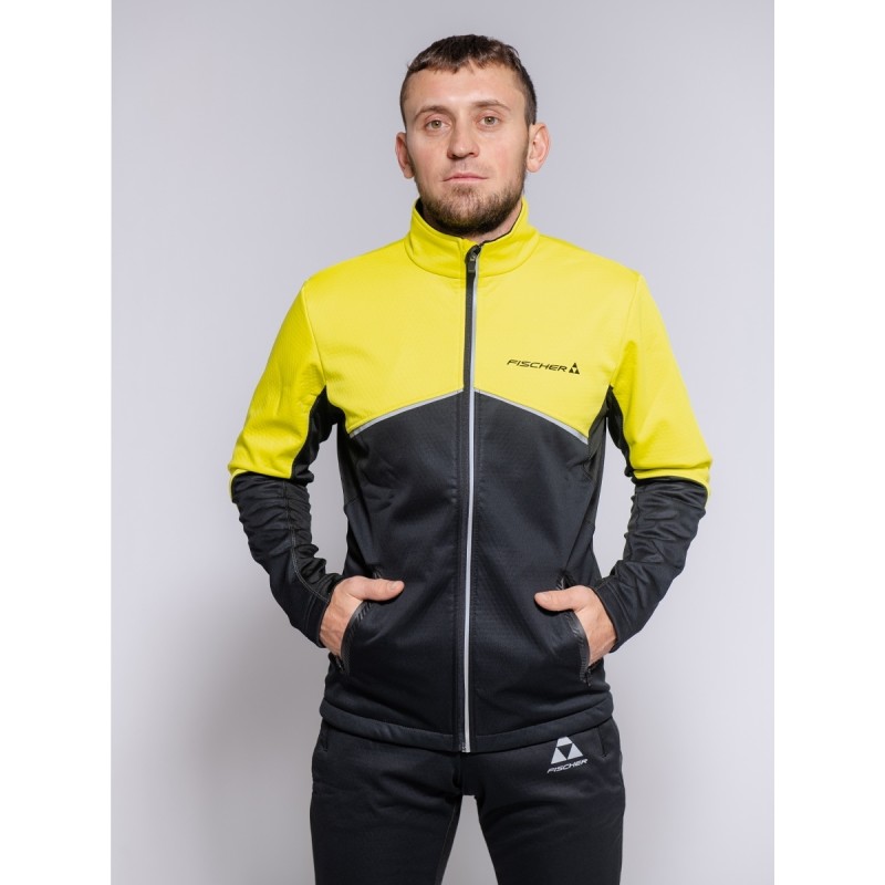 Куртка мужская Fischer Softshell Warm GR8115-101, черный/желтый, размер 54 (XXL)