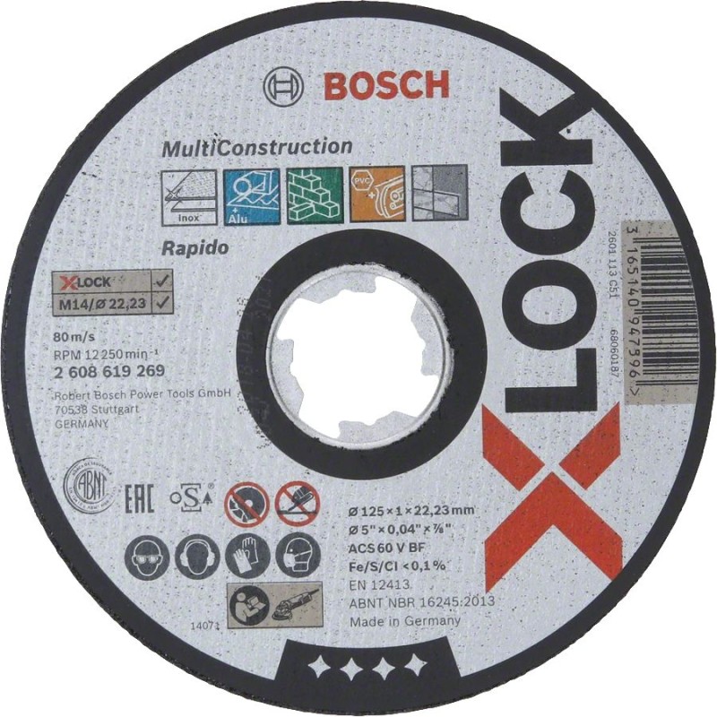 Круг отрезной по металлу Bosch Multi Material X-Lock (125х1,6х22)
