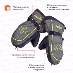 Рукавицы Norfin Comfort ZIP Green, мембрана, зеленый, размер L