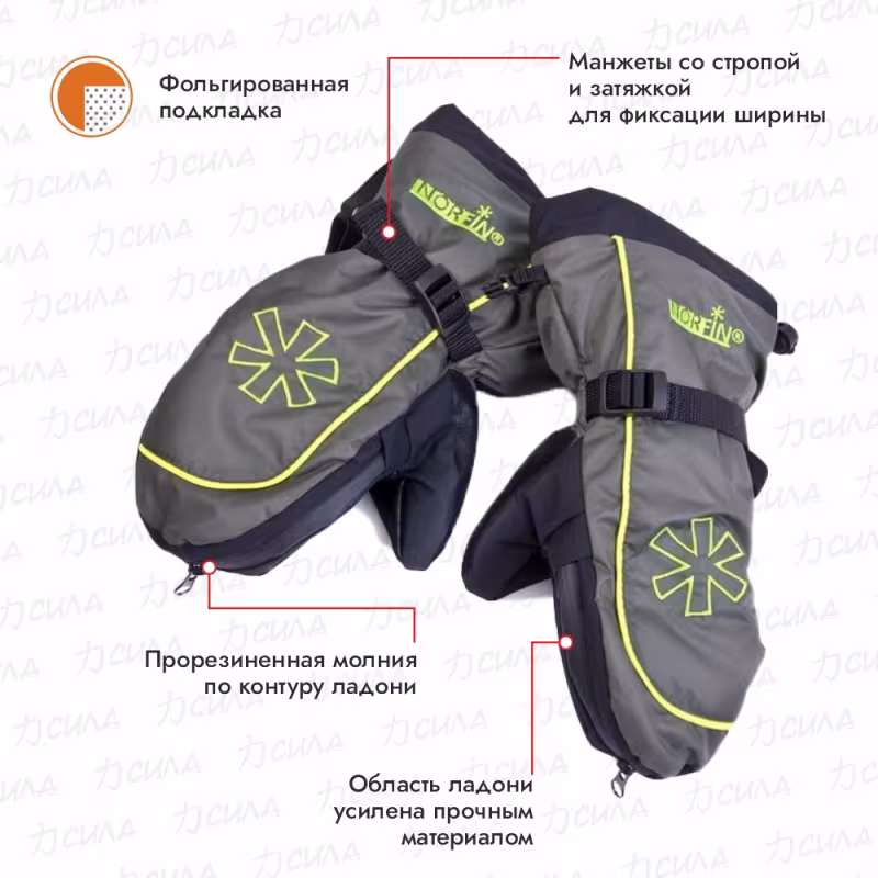 Рукавицы Norfin Comfort ZIP Green, мембрана, зеленый, размер L