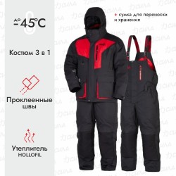 Костюм мужской Norfin Extreme 5, ткань Breathable, черный/красный, размер L