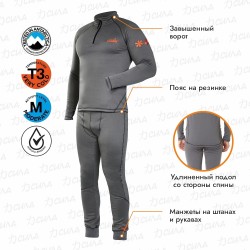 Комплект термобелья мужской Norfin Winter Line Gray 02, серый, размер M