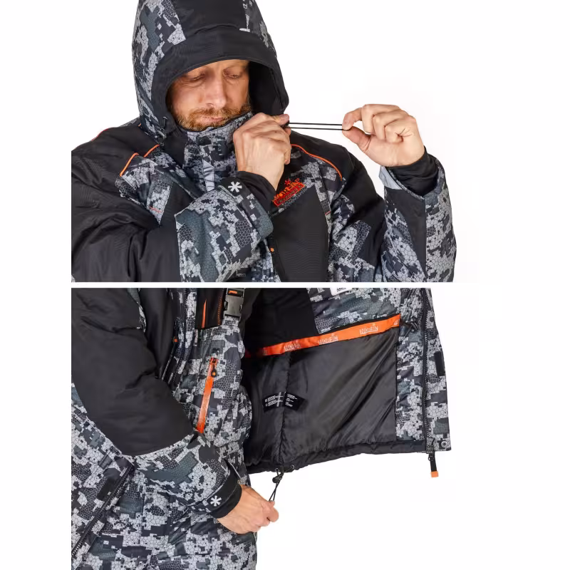 Костюм мужской Norfin Discovery 2 LE Camo, ткань Breathable, серый камуфляж, размер M