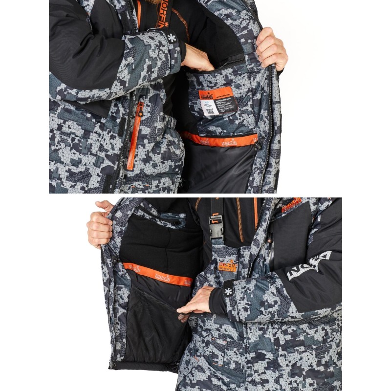 Костюм мужской Norfin Discovery 2 LE Camo, ткань Breathable, серый камуфляж, размер XXL