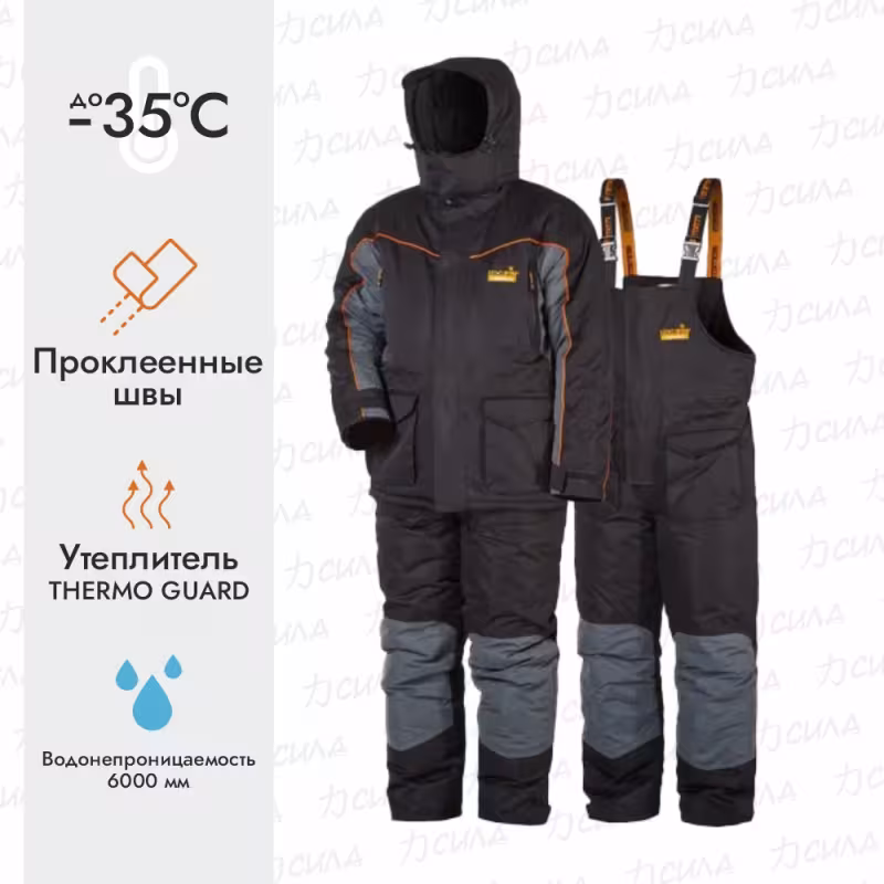 Костюм мужской Norfin Element+, ткань Breathable, черный/серый, размер M