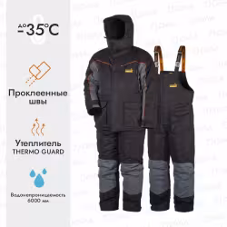 Костюм мужской Norfin Element+, ткань Breathable, черный/серый, размер XXL